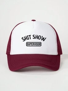 1 chiếc mũ bóng chày có thể điều chỉnh in chữ "Show", mũ lưỡi trai lưới cho hoạt động ngoài trời, du lịch mùa xuân/thu, bãi biển, phù hợp cho cả nam và nữ, phong cách Y2K - in - Xem 5