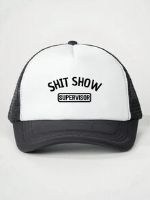 1 chiếc mũ bóng chày có thể điều chỉnh in chữ "Show", mũ lưỡi trai lưới cho hoạt động ngoài trời, du lịch mùa xuân/thu, bãi biển, phù hợp cho cả nam và nữ, phong cách Y2K - in - Xem 3