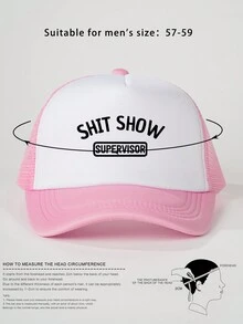 1 chiếc mũ bóng chày có thể điều chỉnh in chữ "Show", mũ lưỡi trai lưới cho hoạt động ngoài trời, du lịch mùa xuân/thu, bãi biển, phù hợp cho cả nam và nữ, phong cách Y2K - in - Xem 7