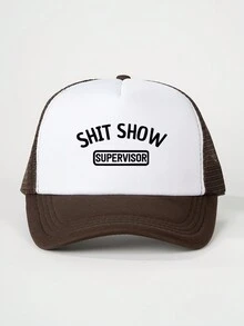 1 chiếc mũ bóng chày có thể điều chỉnh in chữ "Show", mũ lưỡi trai lưới cho hoạt động ngoài trời, du lịch mùa xuân/thu, bãi biển, phù hợp cho cả nam và nữ, phong cách Y2K - in - Xem 6