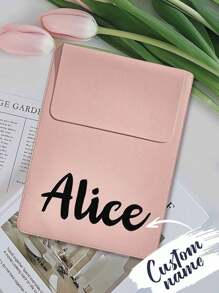 1pc Custom Leather Laptop Sleeve, Personalized Name Laptop Case, Custom Slim Leather Laptop Cover, Personalized Leather Sleeve Bag,   Birthday Gift, Mother's Day Gift, Father's Day Gift, Best Friend Gift, Gift For Mom/Dad/Her/Him/Girlfriend/Boyfriend/Wife/Husband/Friend