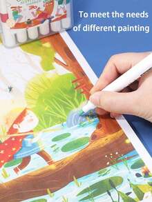 1Set Acrylic Marker Pens For Kids' Art Painting,  Waterproof & Quick-Dry, Perfect For Student Graffiti,Souptoys - Multicolor - View 4