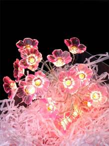 1 件 10/20/30 LED 粉色/紫色/蓝色樱花灯串，LED 花环灯，电池供电，适用于节日、婚礼、室内、卧室、花园、派对、生日、庆典装饰