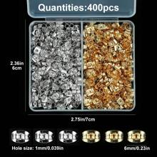 200pcs 6mm Earring Findings, Butterfly Earring Backs, Gold & Silver Color, Jewelry DIY Accessories - One Pack - View 12