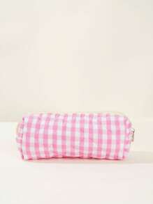 1 Piece Pink Plaid Women Makeup Bag Gingham Toiletry Pouch Travel Zipper Cosmetic Bag Storage Pouch Checkered Pattern Large Capacity Make Up Organizer Travel Skincare Makeup Storage Bag With Handle Multifunctional Storage Bag Portable Toiletries Travel Storage Bag, Handheld Bag, Minimalist Jewelry Storage Bag, Cosmetic Zipper Storage Bag Perfect For Outdoor Travel Girls Decoration Bag Cute Handbag Wallet Pouch Case Portable Cosmetics Brush Storage Clutch With Zipper Closure For Brush, Skincare, Mobile Phone, Coin, Small Items Storage Makeup Organizer Makeup Case Makeup Bags - Pink - View 14