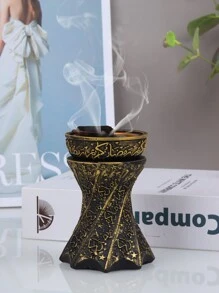 Bộ 1 lư hương trang trí phòng ngủ sáng tạo, nắp kim loại kiểu Trung Đông, máy khuếch tán tinh dầu, hộp đuổi muỗi chống cháy, trang trí nhà cửa, phòng ngủ, phòng tập yoga, cắm trại, sân vườn, hiên nhà, đạo cụ bữa tối lãng mạn dưới ánh nến cổ điển, vật trang trí. - màu đen - Xem 12