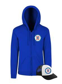 HOODIE con cierre sudadera + gorra Cruz Azul moda - azul real - Ver 2