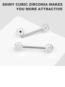 4pcs 14G Stainless Steel Tongue Ring Nipple Shield Barbell Ring Bar Nipplerings Body Piercing Jewelry For Men Silver Black Rose Gold 12mm 14mm 16mm 18mm - Multicolor - View 5