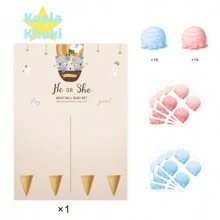 性别揭晓投票棋盘游戏（1 件装）带有粉色和蓝色贴纸 - 性别揭晓派对和 BB 派对的理想补充，保证让所有人享受乐趣！ - 彩色 - 查看 10