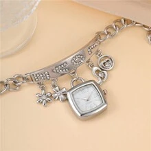 Bộ quà tặng đồng hồ cặp đôi đính đá thạch anh tình yêu sang trọng thanh lịch 2 chiếc/bộ - Vàng - Xem 4