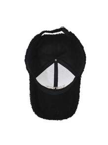 1 Simple Letter Embroidery Craft Lamb Wool Material HatThick And Warm Baseball Caps For Couples In Autumn And Winter - A - View 10