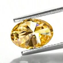 1pc Fashionable Moissanite Asymmetrical Champagne Oval Cut Loose Gemstone, Can Be Mounted Into Jewelry Ring - Champagne - View 2