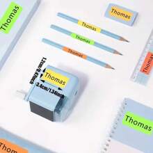 [Personnalisable] Étiquettes autocollantes personnalisées en PVC avec nom - Étiquettes autocollantes personnalisées et imperméables convenant aux bouteilles, artisanat, scrapbooks - Étiquettes d'identification et cartons de place nom vibrants à usage unique - Multicolore - Voir 4