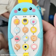 1件嬰兒手機玩具,可咬可啃,嬰兒音樂早教拼圖兒童模擬手機玩具 - 藍色 - 查看 11