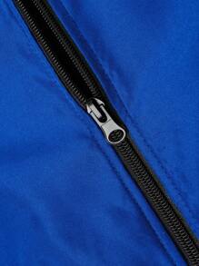 Casual Outdoor Sports Stand Collar Baseball Jacket, Solid Color Zipper Windbreaker, Great For Father's Day Spring - Royal Blue - View 7