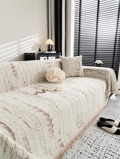 1pc Simple Chenille Sofa Throw, Elegant And Luxurious Sofa Cover, Anti-Slip, Anti-Dust And Anti-Scratch, Suitable For All Seasons, For Bedroom, Living Room, And Study