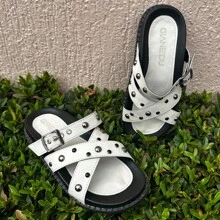Women Flat Sandals - Màu be - Xem 2