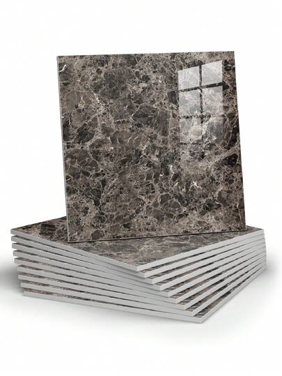 Marble Peel Stick Waterproof Shower Wand Panels, Backsplash Tile, PVC Panels Bathroom, Kitchen, Living Room 11.8"X11.8" Tiles, Renovation Stickers Paper, Wallpapers, ation Items Refresh Your Home, Festival Birthday Graduation view 5