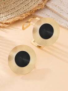 2 件套朋克风格超大手链和戒指套装 - 金黃色 - 查看 2