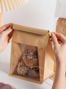 10 piezas Bolsa de embalaje para pan tostado, pan tostado rebanado, camote, bolsa de embalaje de croissant, bolsa de pan con cierre automático de alambre - Multicolor - Ver 9