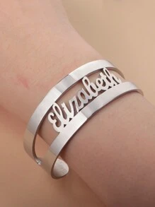 Pulsera de brazalete ancho personalizada con nombre en inglés, accesorio de moda único, regalo para el Día de la Madre, San Valentín, cumpleaños, aniversario, amigos, estudiantes, Navidad