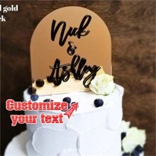 1pc Custom Acrylic Cake Topper Dessert Table Decor For Parties Unique Baking Accessory Memorable Unique Gift For Her Christmas And Halloween - Multicolor - View 1