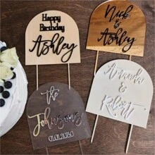 1pc Custom Acrylic Cake Topper Dessert Table Decor For Parties Unique Baking Accessory Memorable Unique Gift For Her Christmas And Halloween - Multicolor - View 2