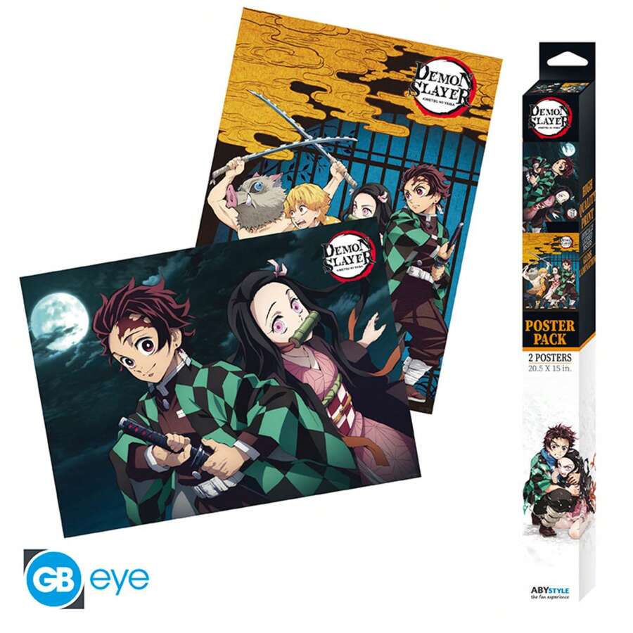 GB Eye Demon Slayer Group & Duo 52 X 38" Chibi Poster - Multicolor - View 1