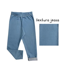 Kit 5 Calça Jeans Legging de Cotton Uniforme Escolar Infantil Juvenil Feminino Menina Tam 1 ao 16