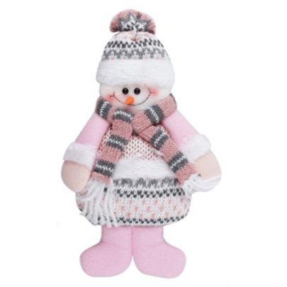 Enfeite Para Pendurar Natal Boneco de neve Rosa Família Cherry rose gold luxo