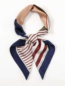 1pc Bandana Patchwork Print Geometric Patterned Colorblock Handkerchief Decorative Scarf - Multicolor - View 3
