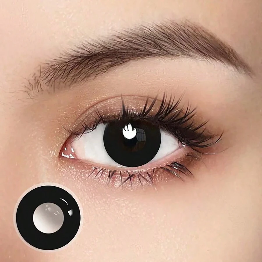 1 Pair Premium Soft , 1 Year Replacement, 2 High-Quality Lens Pieces - Black - View 1