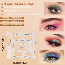 1 件多功能化妆工具套装，包括快速化妆模板、眼影涂抹器和眼线模板 - 無色 - 查看 6