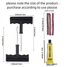 6 piezas Kit universal de reparación de neumáticos con tapones, kit de reparación de pinchazos, herramienta de reparación de neumáticos sin cámara, apto para automóviles, motocicletas, camiones, autocaravanas, etc. - Multicolor - Ver 8