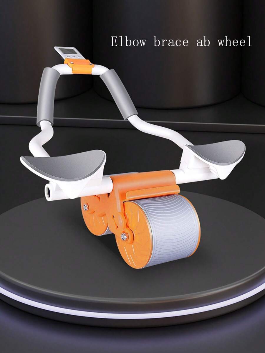 1 件肘部支撑自动回弹腹肌轮，腹部锻炼机腹肌滚轮，腹肌锻炼器材，核心力量训练器家庭健身腹肌训练器（非计数版）