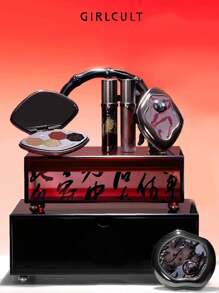 GIRLCULT Hallucination Eyeshadow Palette 3.6g(0.13 Oz.) Smokey Gray Natural Nude Matte Shimmer Glitter Pigment Eye Shadow Pallete Set Black Eye Shadow Halloween Make Up For Women, Sparkling Party (50 Blank),GIFT