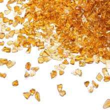 High Luster Fire Glass Gravel Stone Glitter,Broken Glass,Fire Gems Chips,Crushed Glass For Fire Pit Epoxy Crafts Resin Art Aquarium Garden Decoration,3-6mm,1-Pound Jar
