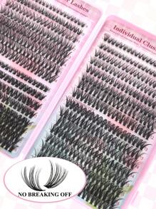Queenice 640片裝個別睫毛簇 D捲 9-16mm 30D-50D 混合萬聖節主題 DIY 睫毛接種套組 自然濃密纖長 輕盈超柔軟 可重複使用假睫毛 適用於居家萬聖節 Cosplay 日常妝容 - 黑色 - 查看 6