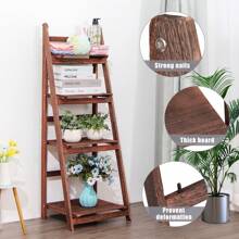 Dazone 4 层梯子架子储物架可折叠花架植物支架复古书架书柜收纳架展示架室内室外户外装饰