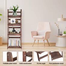Dazone 4 层梯子架子储物架可折叠花架植物支架复古书架书柜收纳架展示架室内室外户外装饰