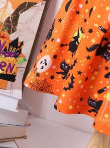 Trang phục hóa trang Halloween hình bí ngô và mèo đen cho bé gái - trái cam - Xem 6