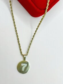 Stainless Steel Twisted Rope Chain Necklace No. 7 Men's And Women's - Vàng - Xem 5