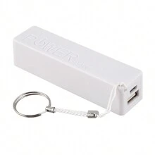 Portable External Power Bank Battery Charger 18650 With Keychain (Without Battery) (White) - Multicolor - View 5