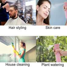 6 pièces/1 pièce Brumisateur continu pour cheveux, bouteille de vaporisateur vide fine petite Brume Bouteilles de vaporisateur pour produits coiffants bouclés, plantes (Noir)