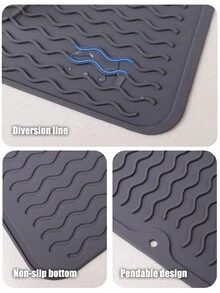 1 tấm thảm thoát nước bằng silicon phong cách Bắc Âu, đế lót ly chịu nhiệt cao, tấm thảm chống trượt bề mặt gợn sóng sáng tạo, thích hợp để làm khô bàn cà phê và trà - Xám - Xem 9