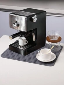 1 tấm thảm thoát nước bằng silicon phong cách Bắc Âu, đế lót ly chịu nhiệt cao, tấm thảm chống trượt bề mặt gợn sóng sáng tạo, thích hợp để làm khô bàn cà phê và trà - Xám - Xem 2