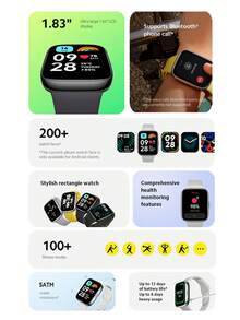 Xiaomi Redmi Watch 3 Active Global Version 1.83" Display Monitor Heart Rate Smart Watch Bluetooth Phone Call Blood Oxygen - Grey - View 2