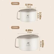 1 件大容量不锈钢面碗，宿舍方便面杯午餐盒带盖保温碗圣诞礼物