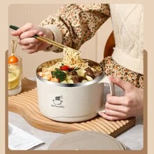 1 件大容量不锈钢面碗，宿舍方便面杯午餐盒带盖保温碗圣诞礼物