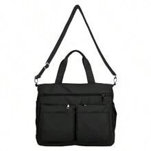 Women's Large Shoulder Bag Fashion Tote Work Travel Sport - màu đen - Xem 5